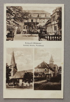 Ansichtskarte AK Echzell 1940 Schloß Kirche Forsthaus Architektur Ortsansicht Hessen